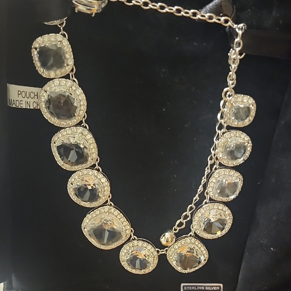 Kate Spade Silver Crystal Statement Necklace - image 5